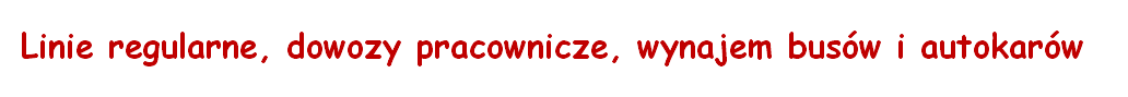 Linie regularne, dowozy pracownicze, wynajem busów i autokarów 